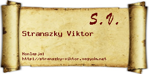Stranszky Viktor névjegykártya